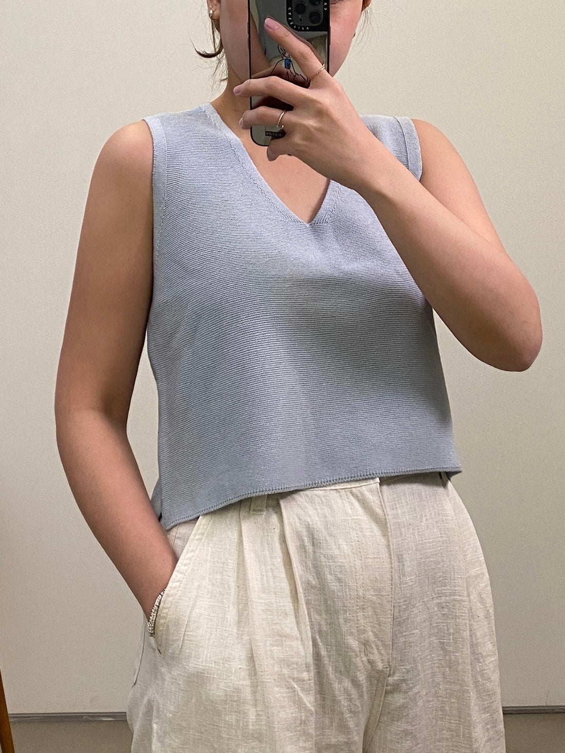 V-neck Sleeveless Knit Top | 23SS-2508