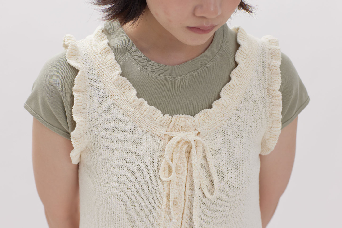24SS-2421 | Ruffle Sleeveless Knit Top