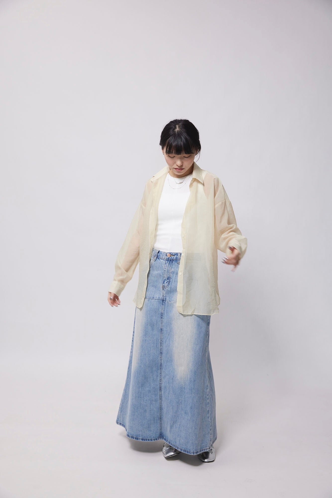 24SS-2213 | Washed Denim Skirt