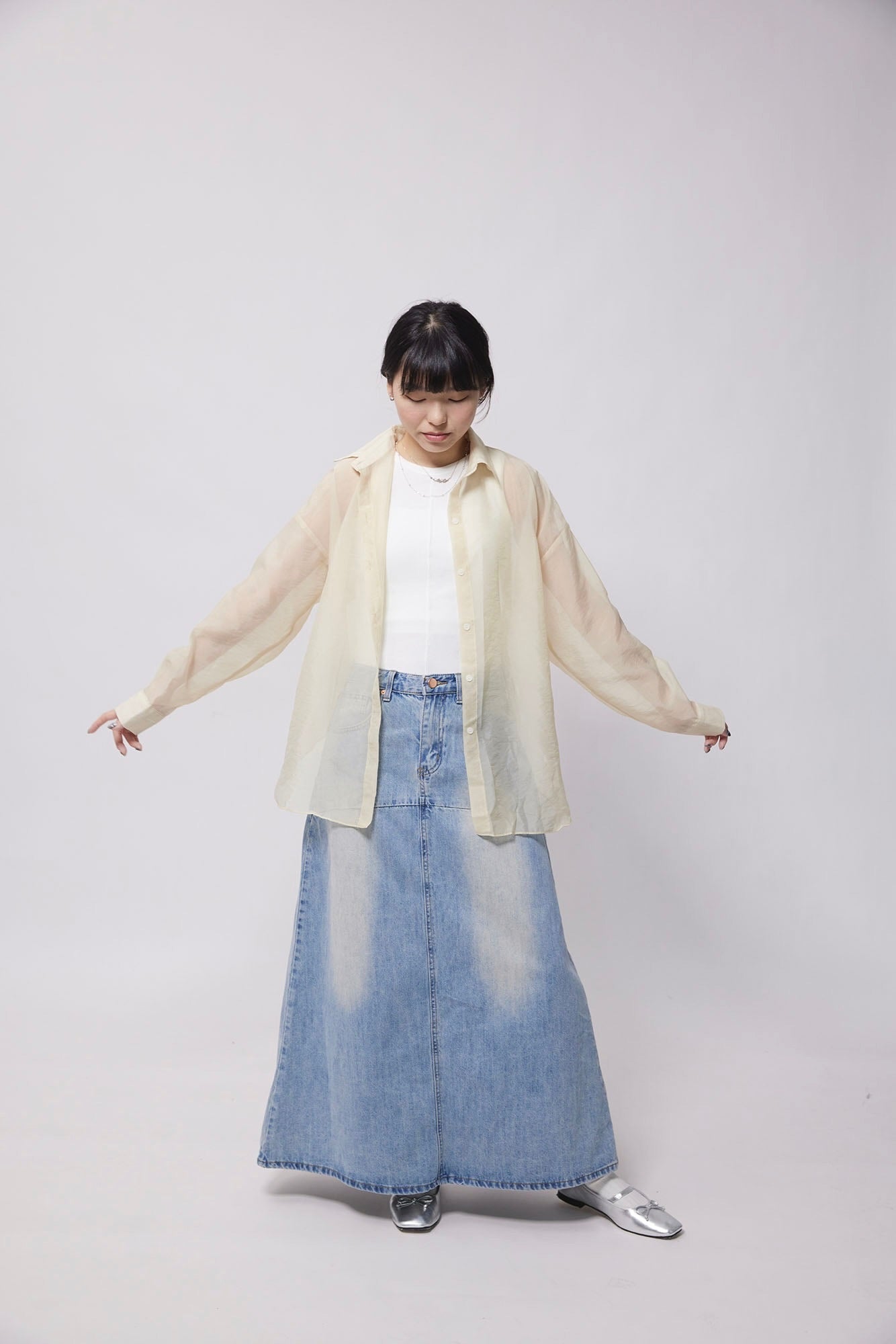 24SS-2213 | Washed Denim Skirt