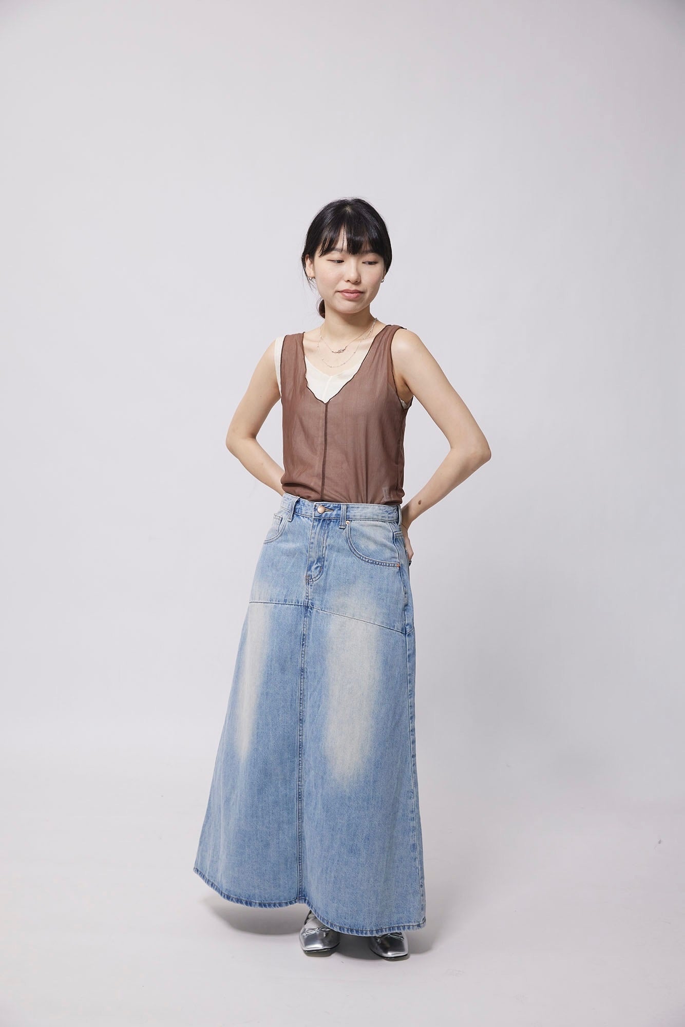 24SS-2213 | Washed Denim Skirt