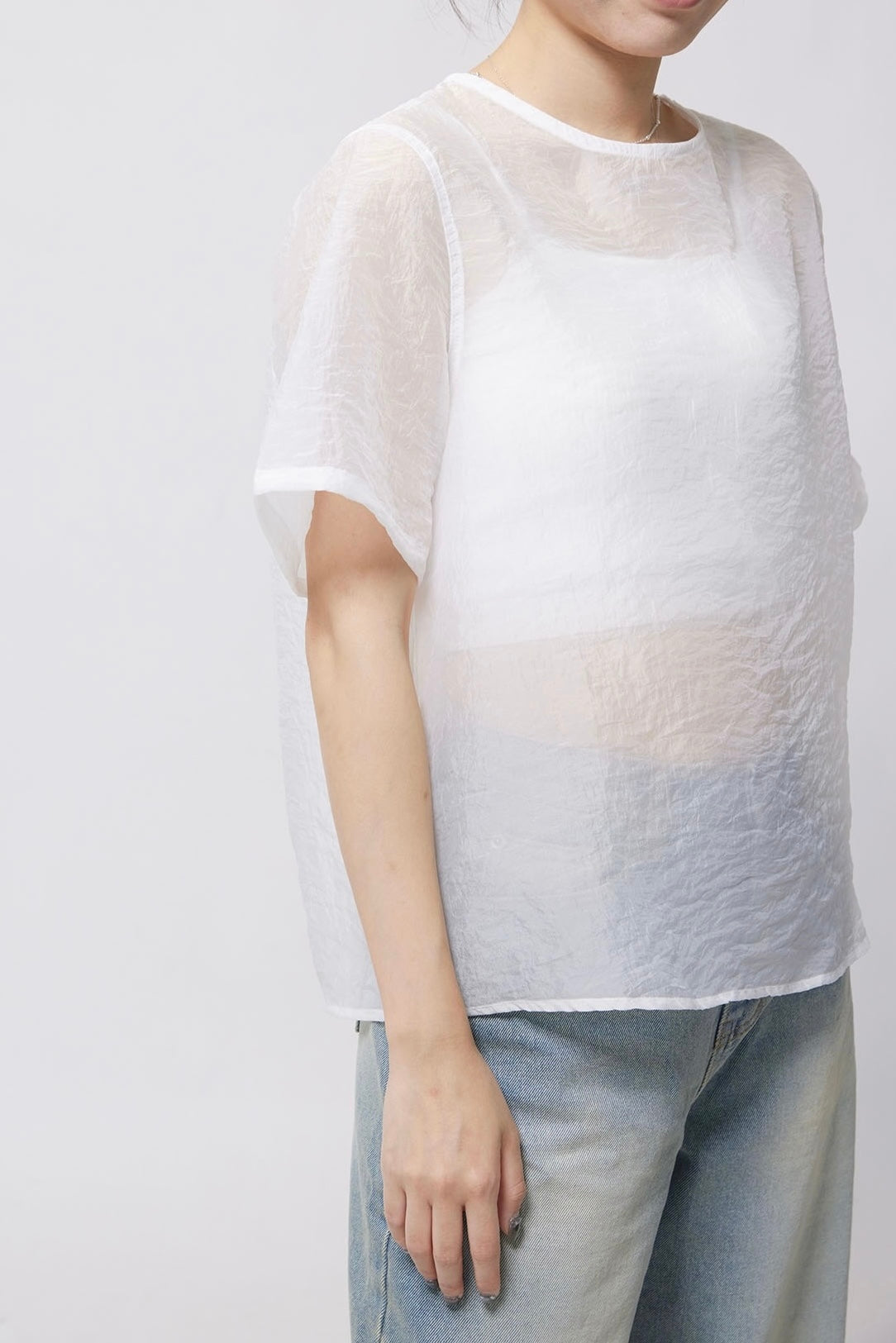 24SS-2303 | See Though S/S Blouse