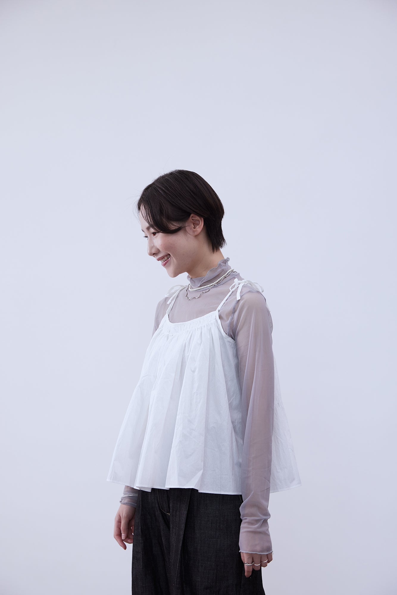 Mesh Half Neck L/S Top | 23SS-2438