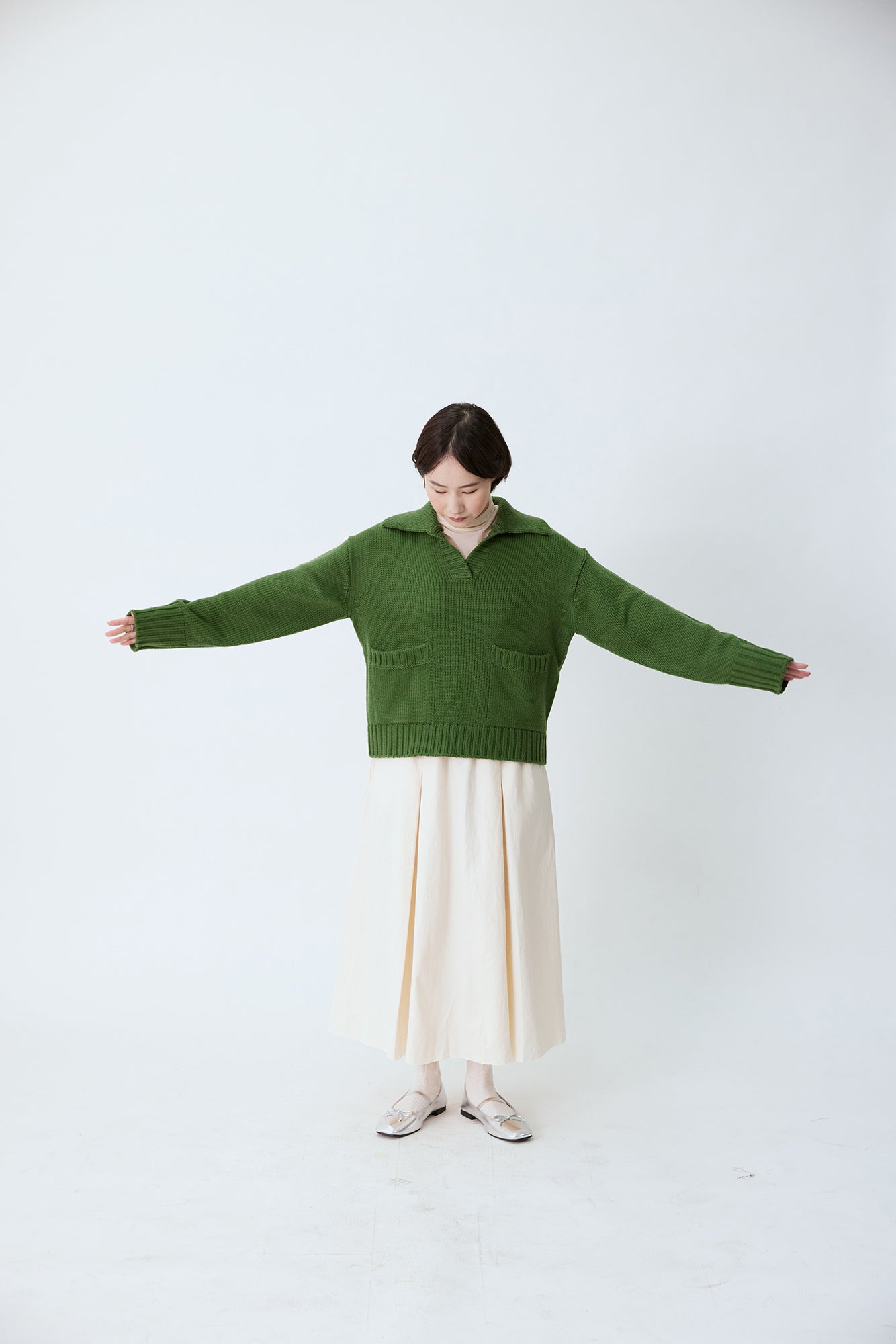 24SS-2504 | Open Collar Pocket Sweater