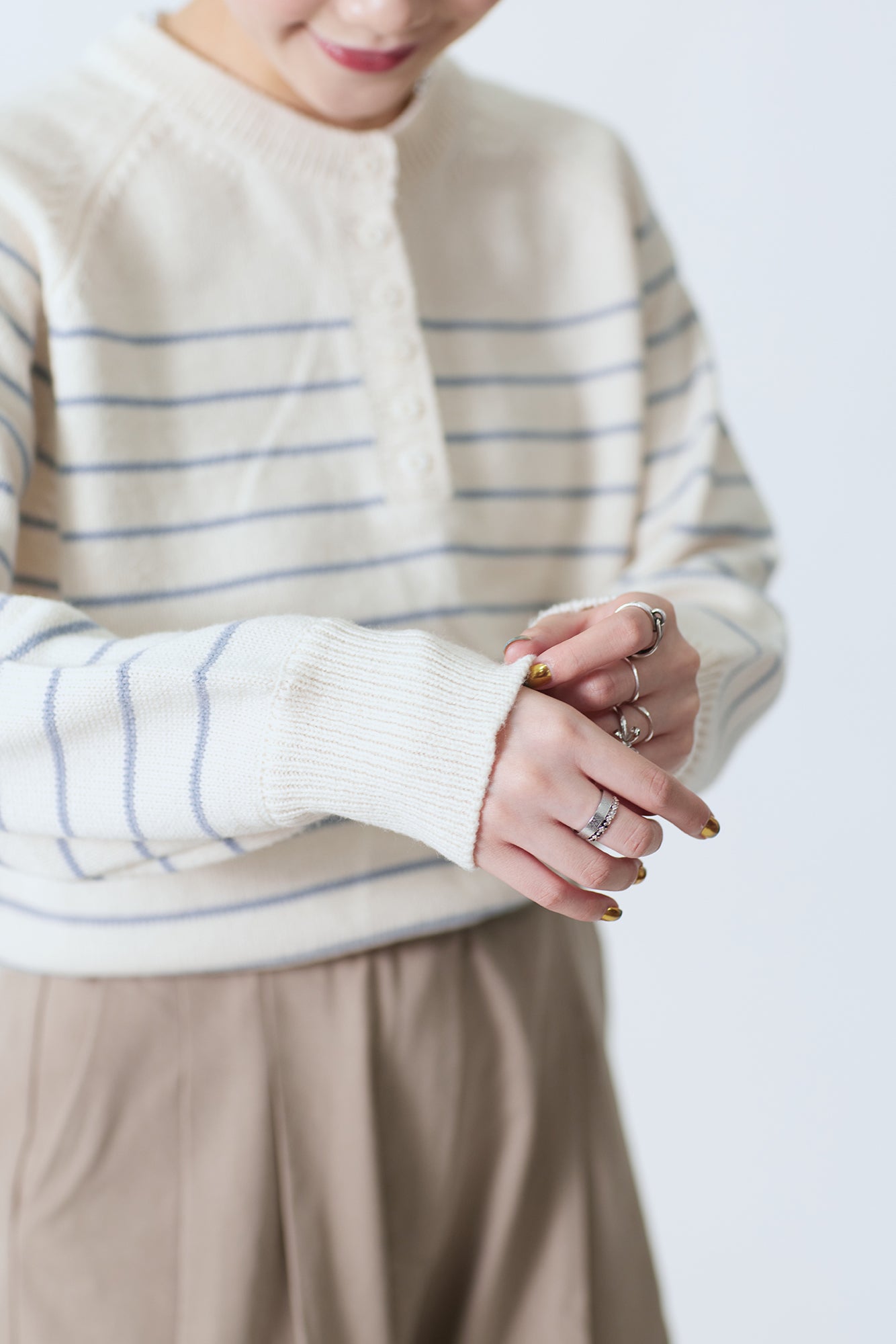 24SS-2502 | Hayley Neck Striped Sweater