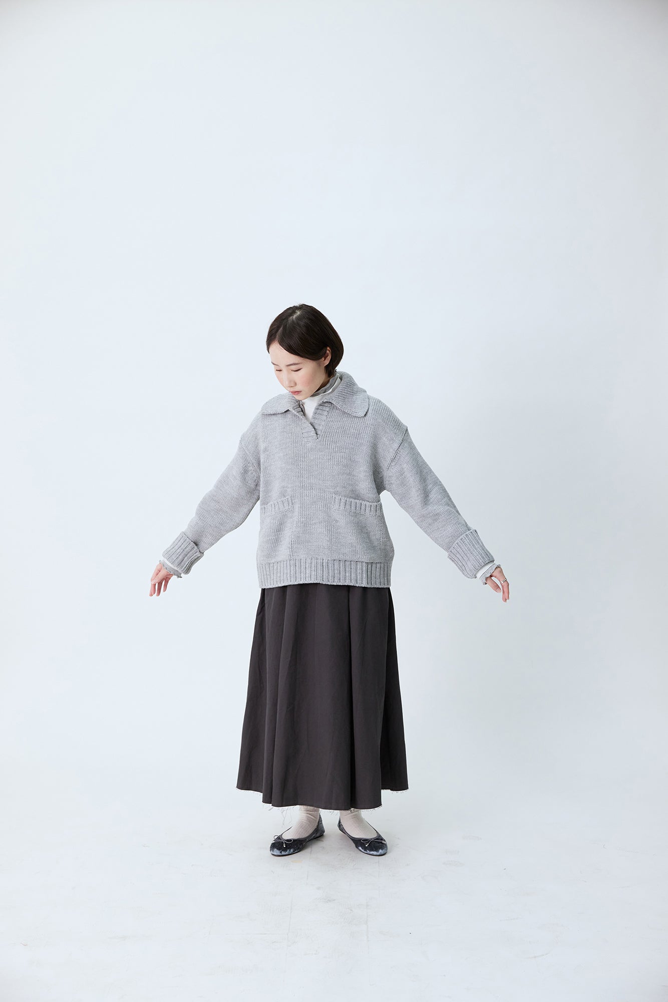 24SS-2504 | Open Collar Pocket Sweater