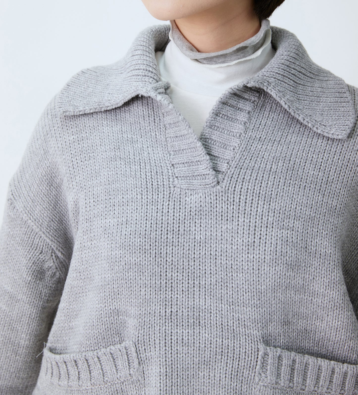 24SS-2504 | Open Collar Pocket Sweater