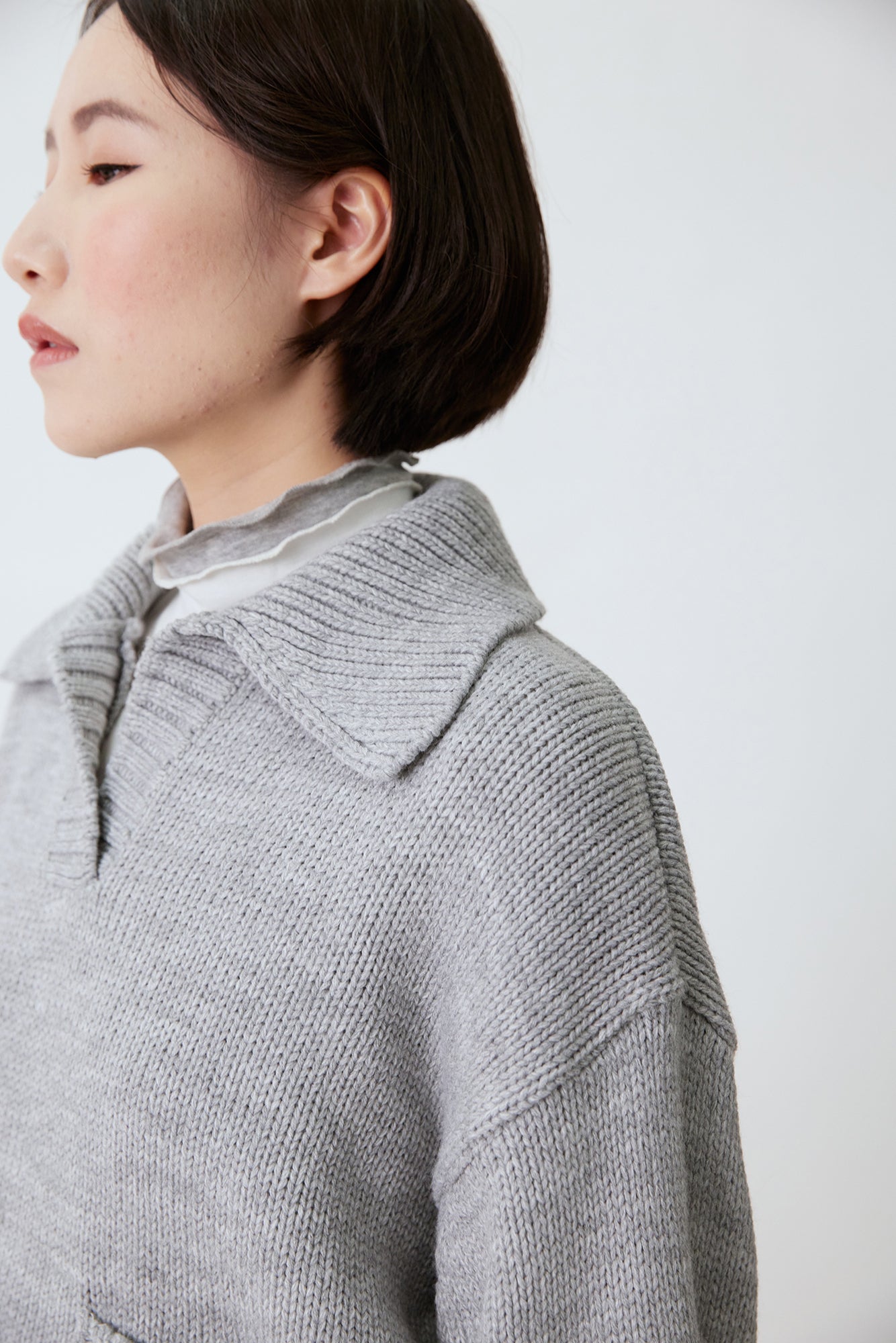 24SS-2504 | Open Collar Pocket Sweater