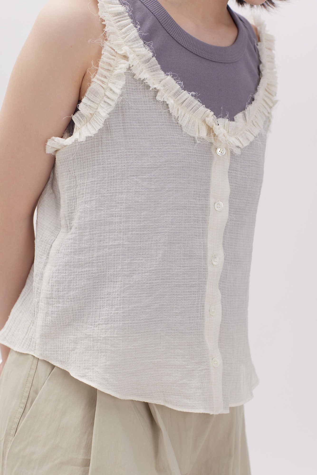 24SS-2430 | Ruffle Neck Tank Top