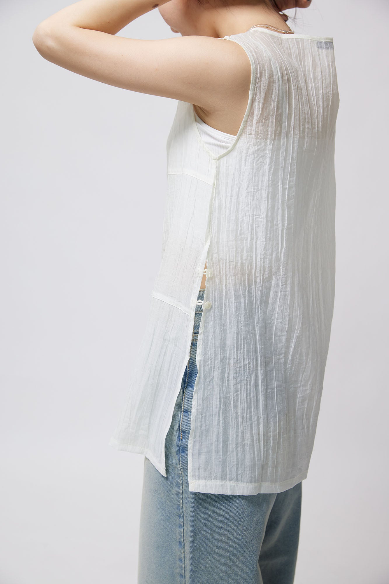 24SS-2438 | See-Though Sleeveless Top