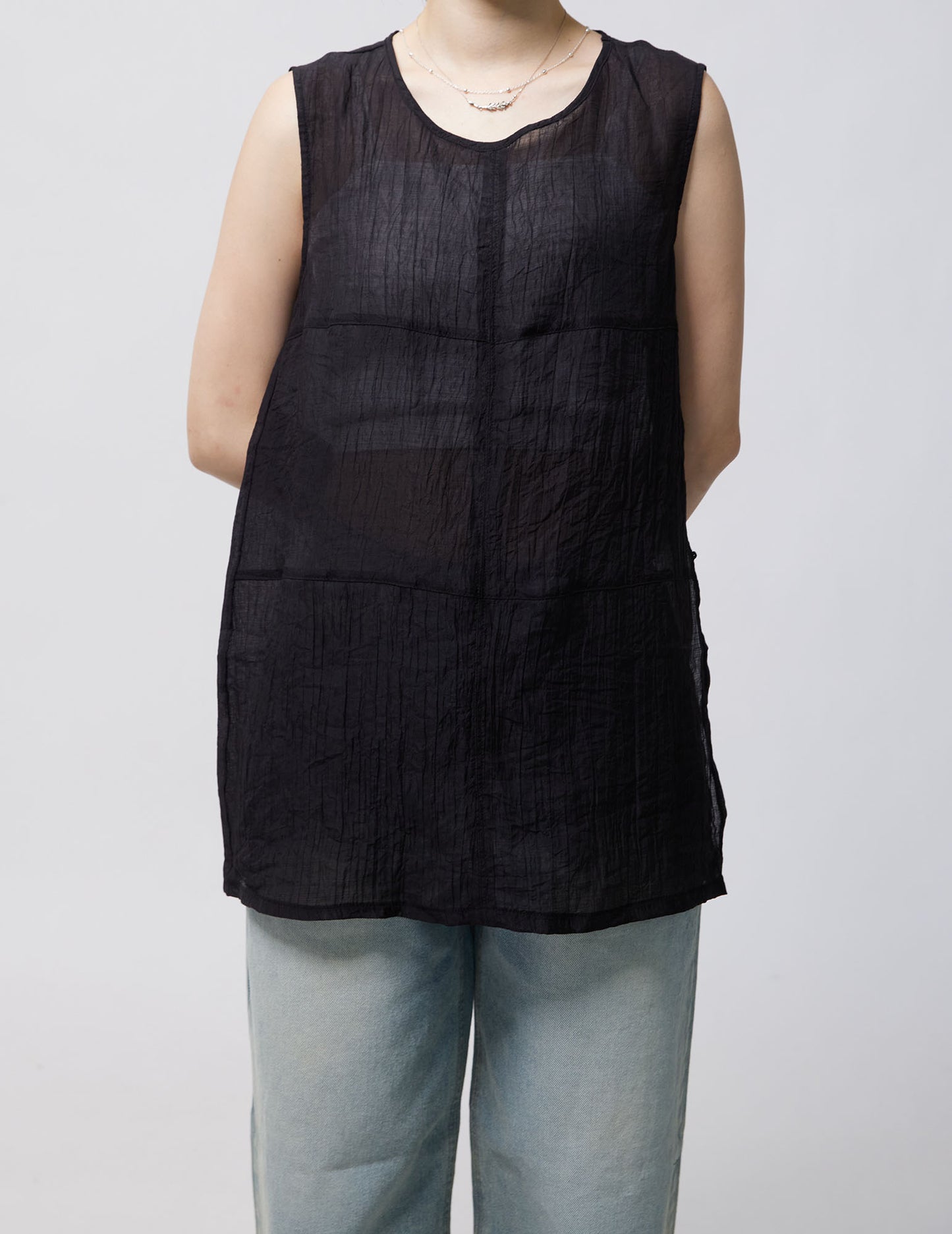 24SS-2438 | See-Though Sleeveless Top