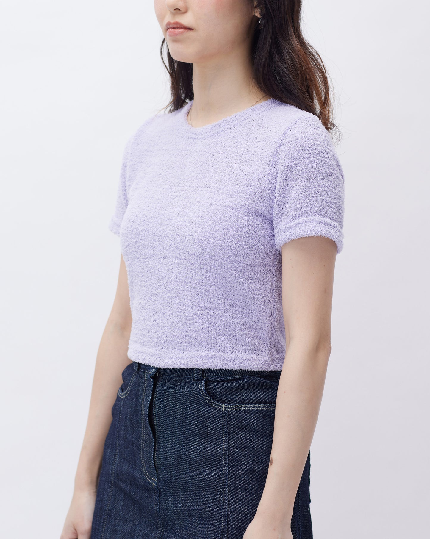 [SALE] Cropped Towel Texture S/S Tee｜23SS-2411