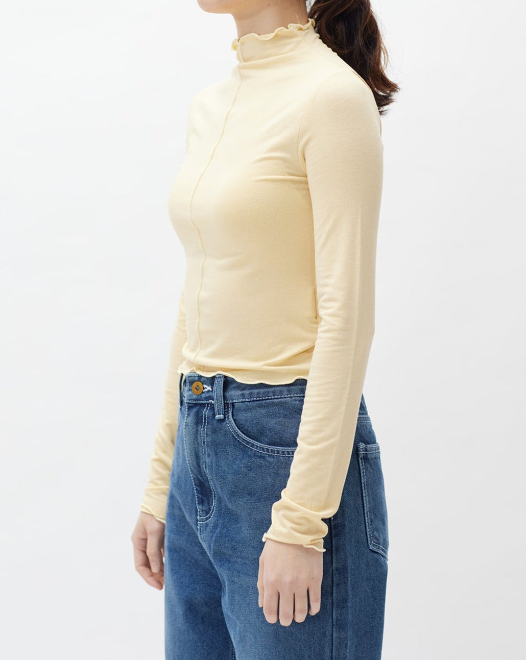 Ruffle Half Neck L/S Tee | 23SS-2401