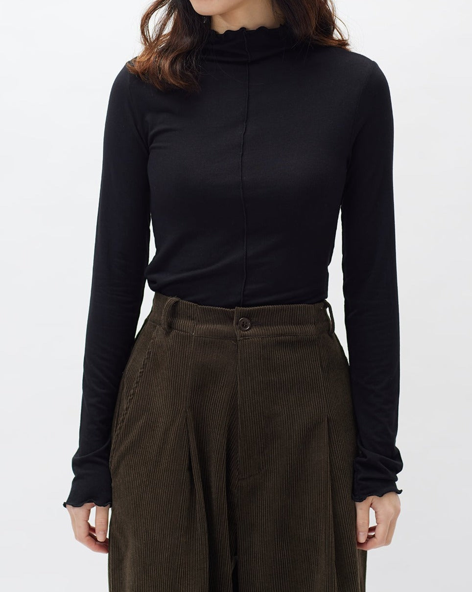 Ruffle Half Neck L/S Tee | 23SS-2401