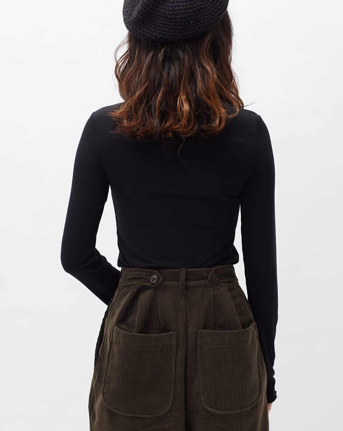 Ruffle Half Neck L/S Tee | 23SS-2401